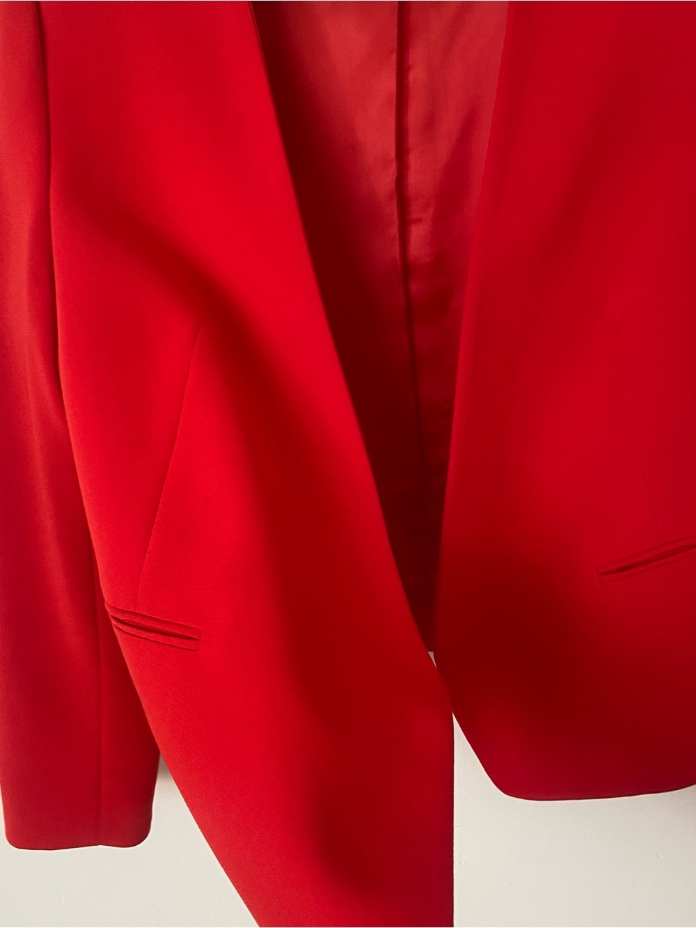 Judith and Charles Red Open Front Tailored Blazer size 8 - Picture 5 of 11